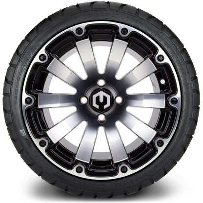 MODZ® 14" Bomber Machined Black Wheels & Street Tires Combo