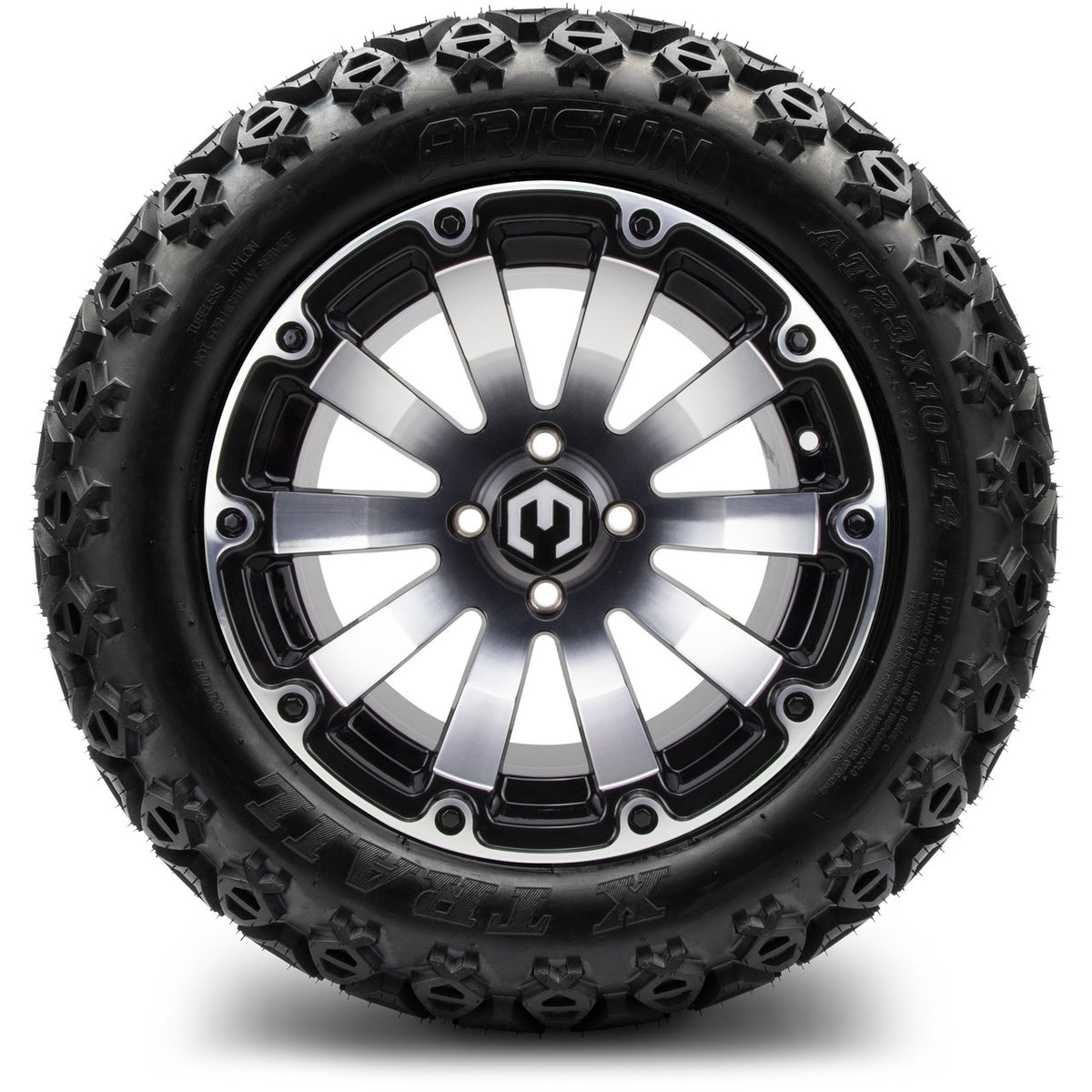 MODZ® 14" Bomber Machined Black Wheels & Off-Road Tires Combo