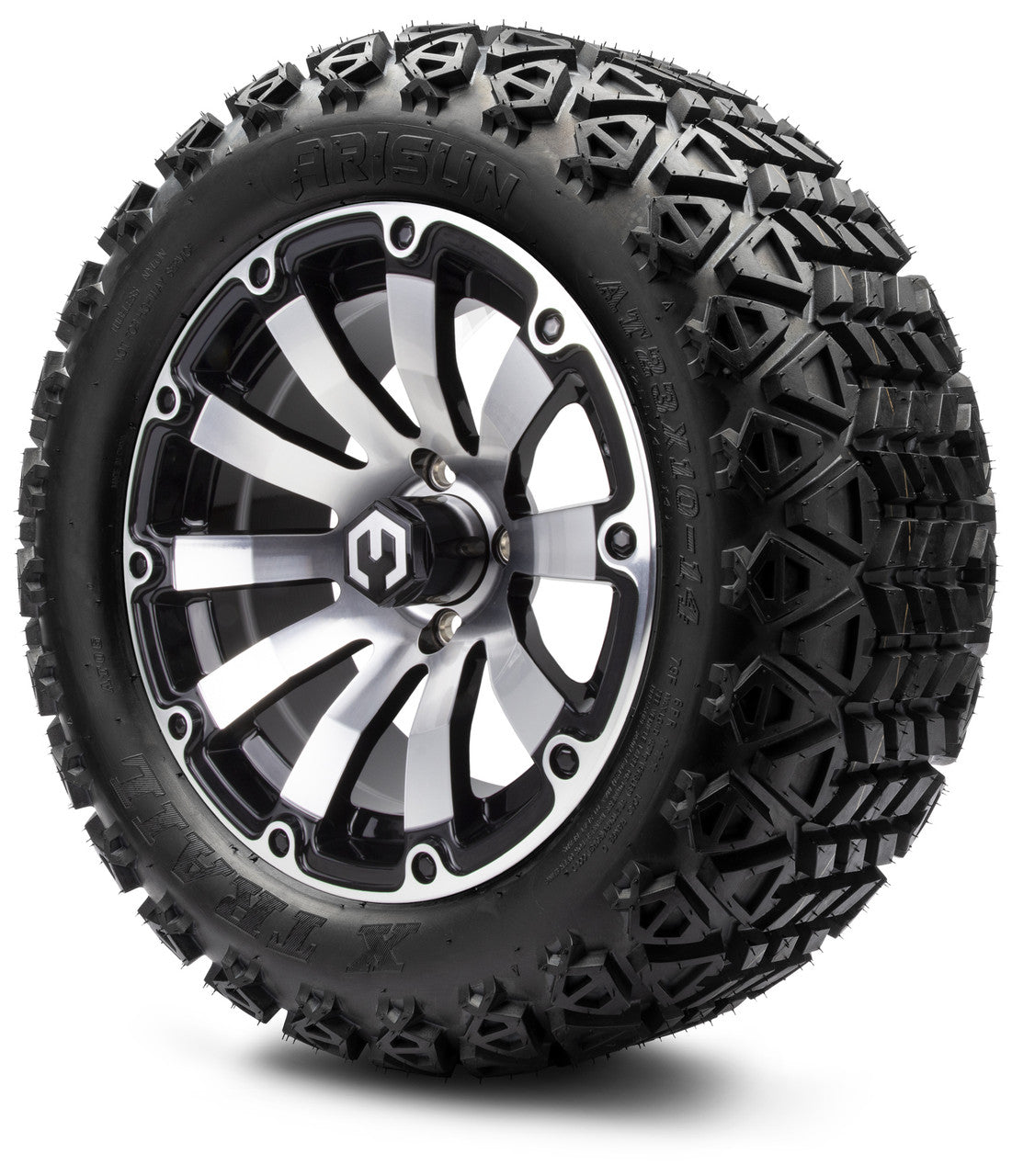 MODZ® 14" Bomber Machined Black Wheels & Off-Road Tires Combo