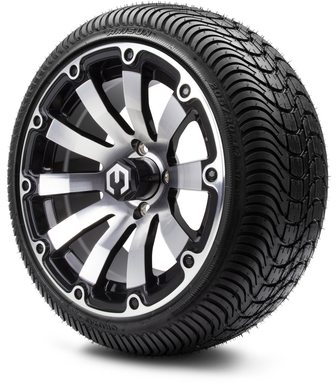 MODZ® 14" Bomber Machined Black Wheels & Street Tires Combo
