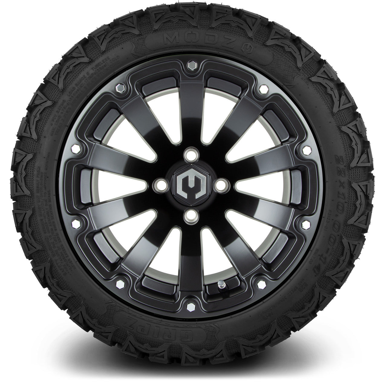 MODZ® 14" Bomber Matte Black Wheels & Off-Road Tires Combo