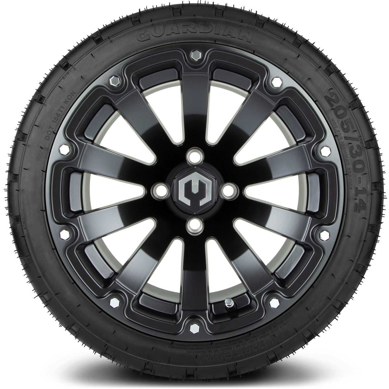 MODZ® 14" Bomber Matte Black Wheels & Street Tires Combo