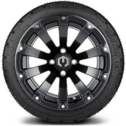 MODZ® 14" Bomber Matte Black Wheels & Street Tires Combo