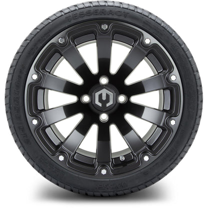 MODZ® 14" Bomber Matte Black Wheels & Street Tires Combo