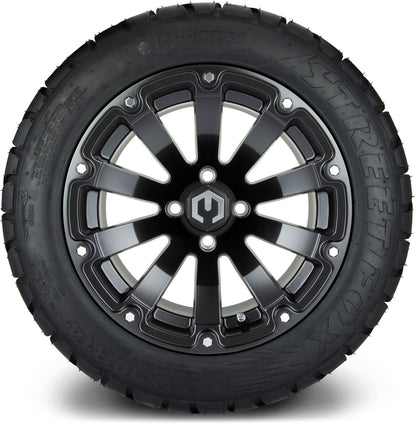 MODZ® 14" Bomber Matte Black Wheels & Street Tires Combo