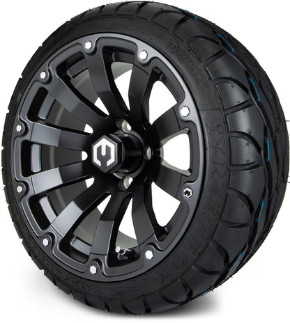 MODZ® 14" Bomber Matte Black Wheels & Street Tires Combo