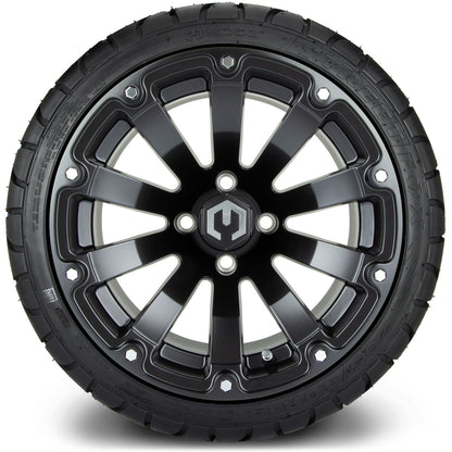 MODZ® 14" Bomber Matte Black Wheels & Street Tires Combo