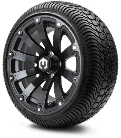 MODZ® 14" Bomber Matte Black Wheels & Street Tires Combo