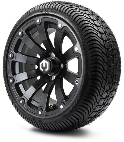 MODZ® 14" Bomber Matte Black Wheels & Street Tires Combo