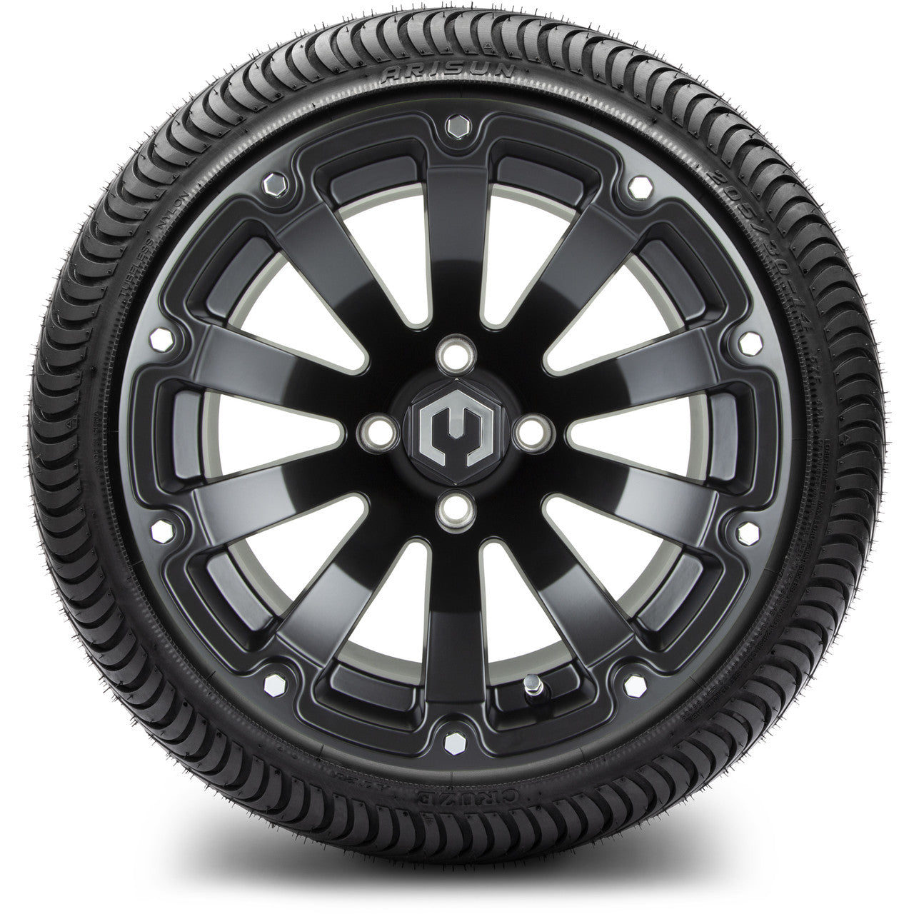 MODZ® 14" Bomber Matte Black Wheels & Street Tires Combo