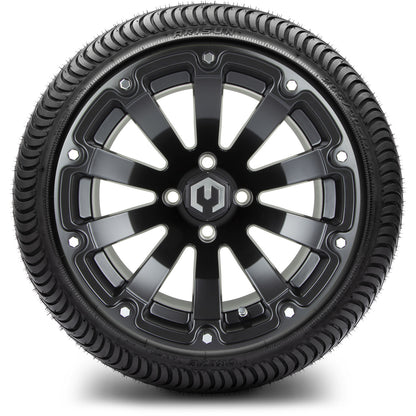 MODZ® 14" Bomber Matte Black Wheels & Street Tires Combo