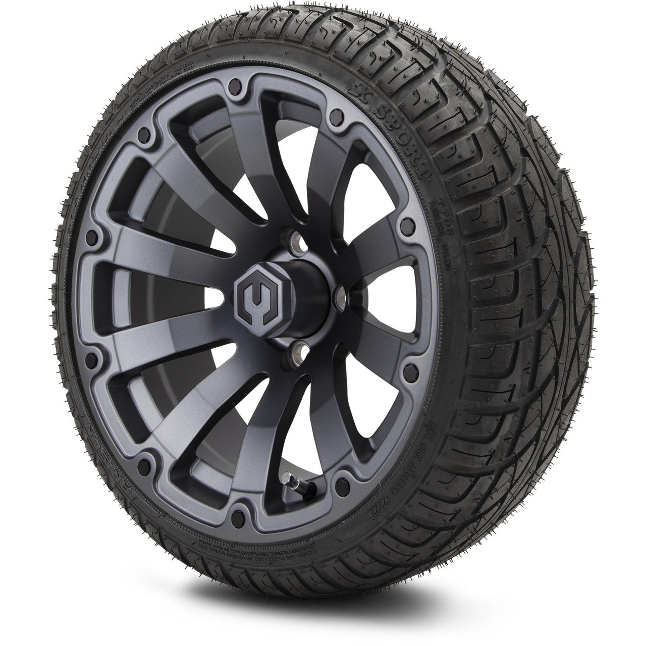 MODZ® 14" Bomber Matte Gunmetal Wheels & Street Tires Combo