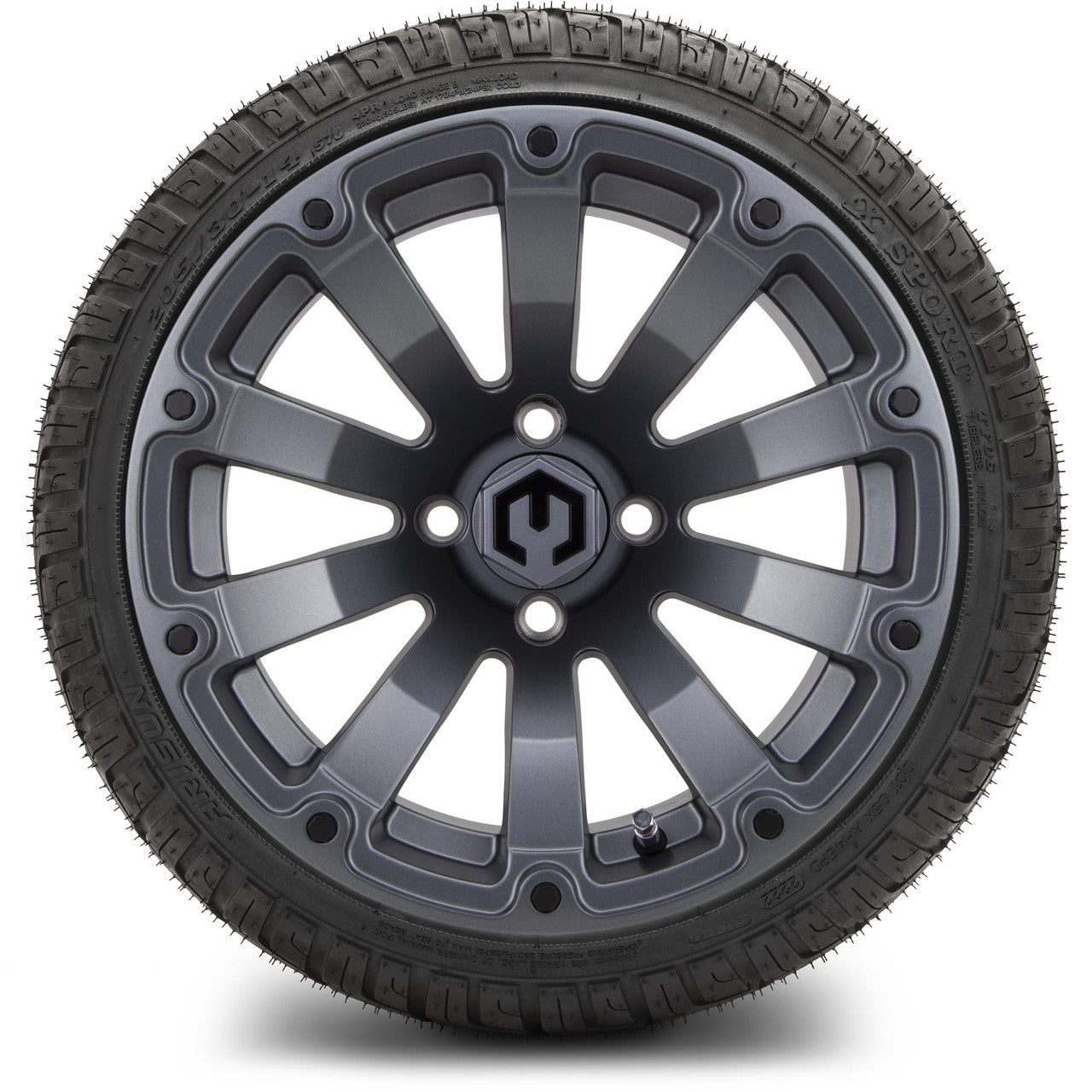 MODZ® 14" Bomber Matte Gunmetal Wheels & Street Tires Combo
