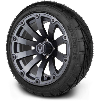 MODZ® 14" Bomber Matte Gunmetal Wheels & Street Tires Combo