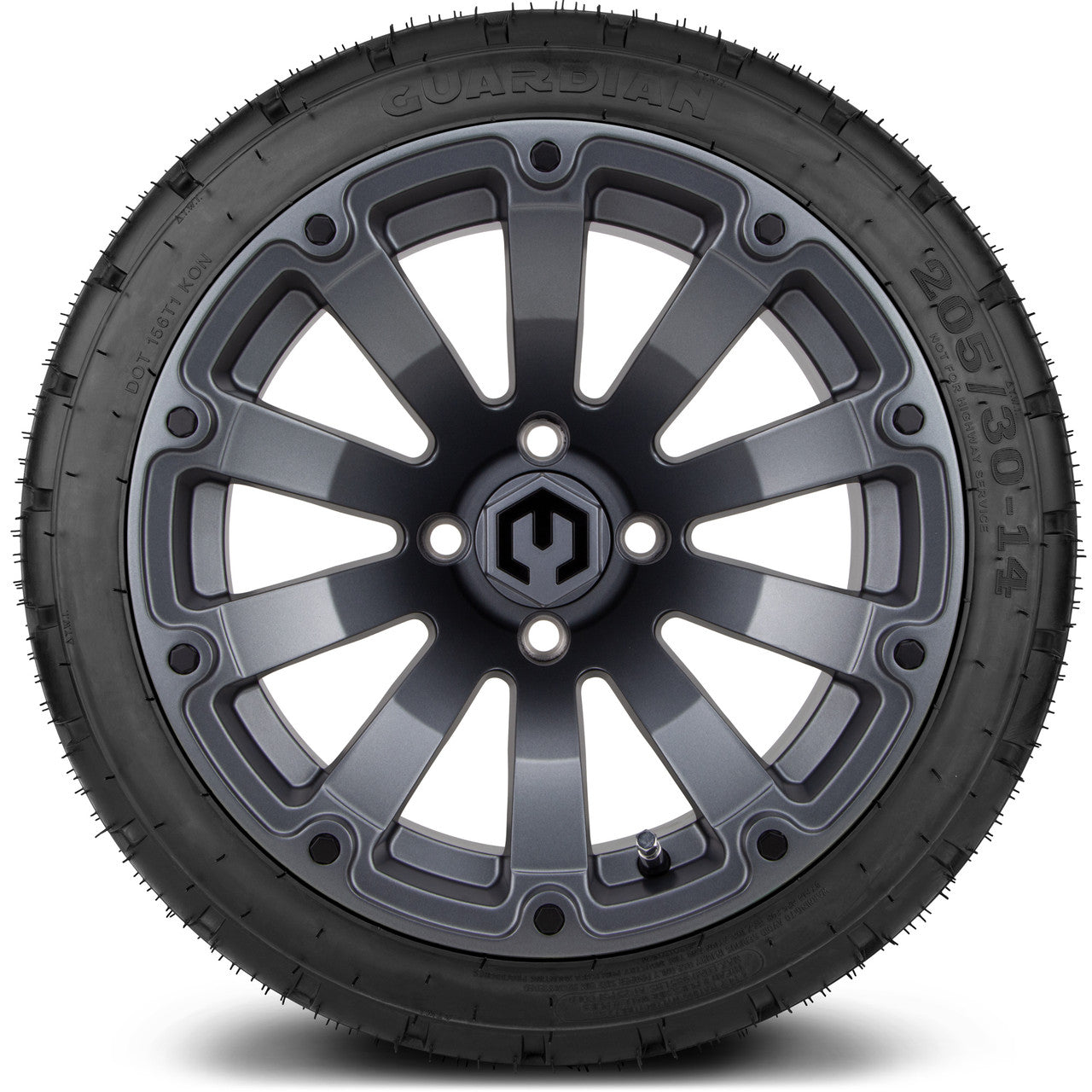 MODZ® 14" Bomber Matte Gunmetal Wheels & Street Tires Combo