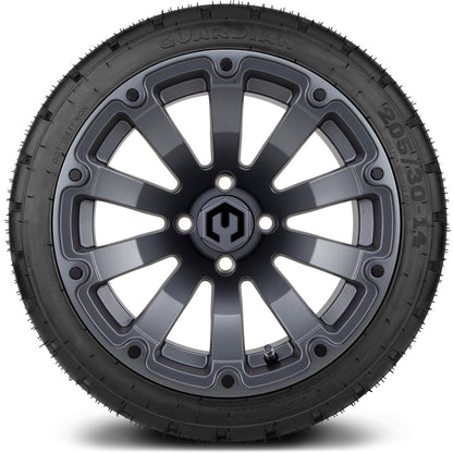 MODZ® 14" Bomber Matte Gunmetal Wheels & Street Tires Combo