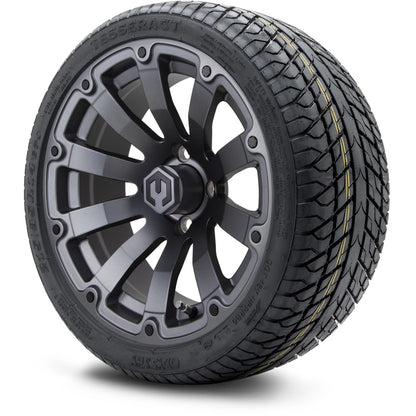 MODZ® 14" Bomber Matte Gunmetal Wheels & Street Tires Combo