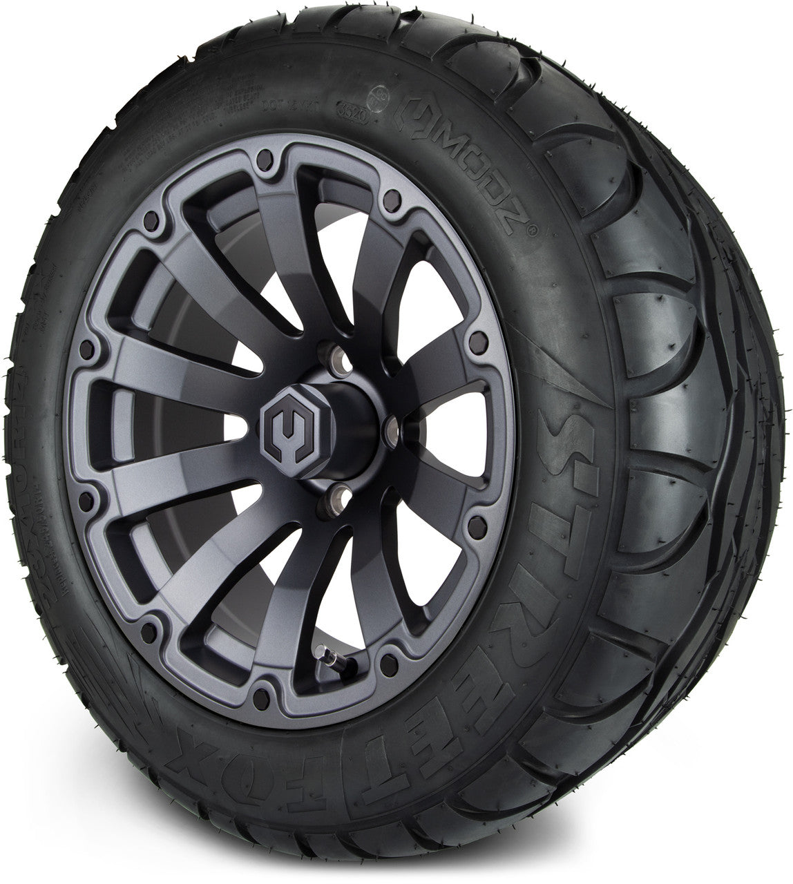 MODZ® 14" Bomber Matte Gunmetal Wheels & Street Tires Combo