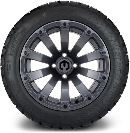 MODZ® 14" Bomber Matte Gunmetal Wheels & Street Tires Combo