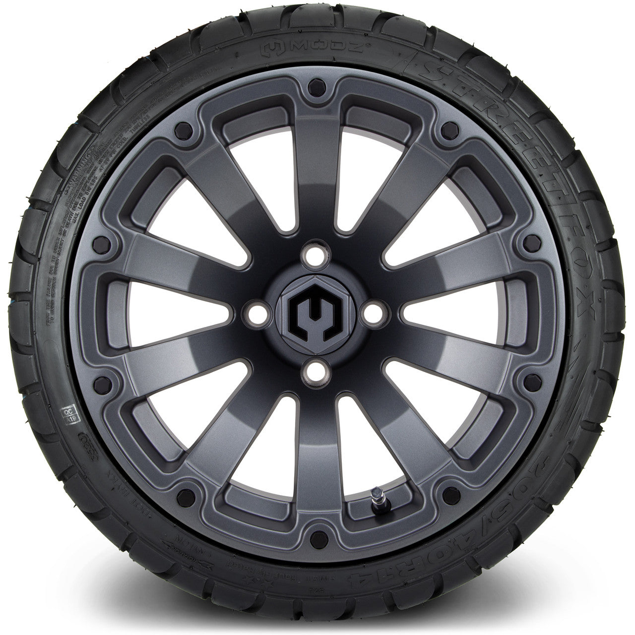 MODZ® 14" Bomber Matte Gunmetal Wheels & Street Tires Combo