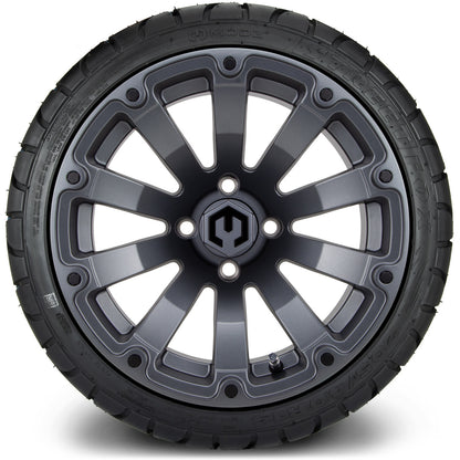MODZ® 14" Bomber Matte Gunmetal Wheels & Street Tires Combo