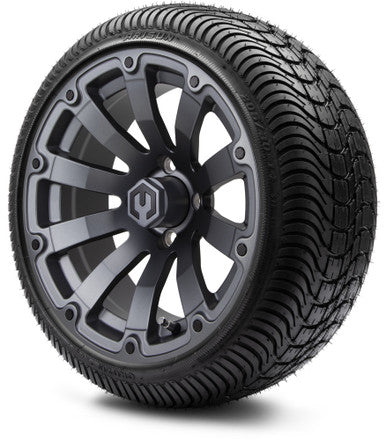 MODZ® 14" Bomber Matte Gunmetal Wheels & Street Tires Combo