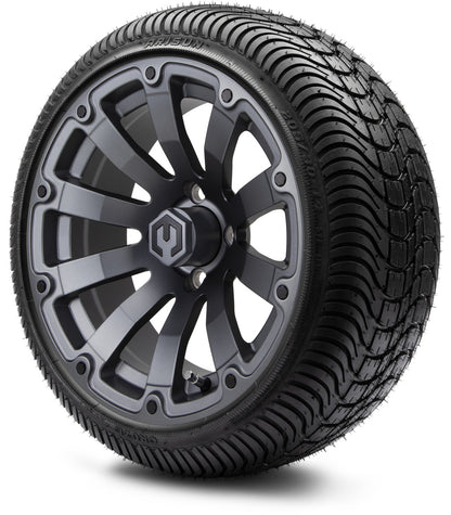 MODZ® 14" Bomber Matte Gunmetal Wheels & Street Tires Combo