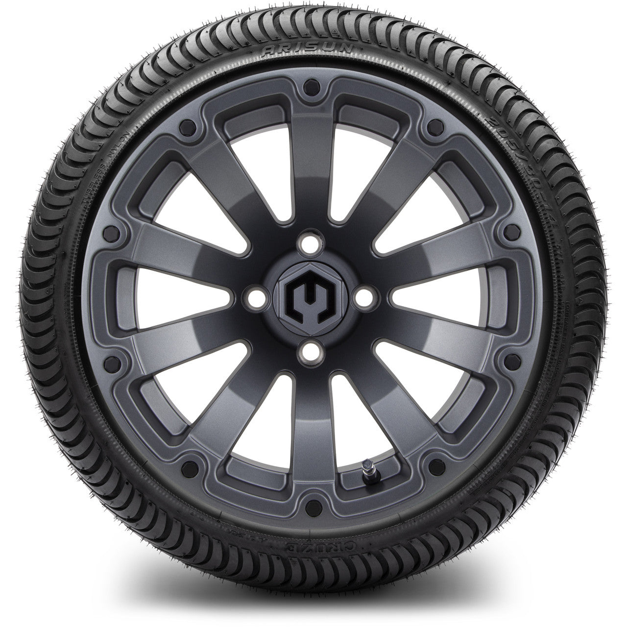 MODZ® 14" Bomber Matte Gunmetal Wheels & Street Tires Combo