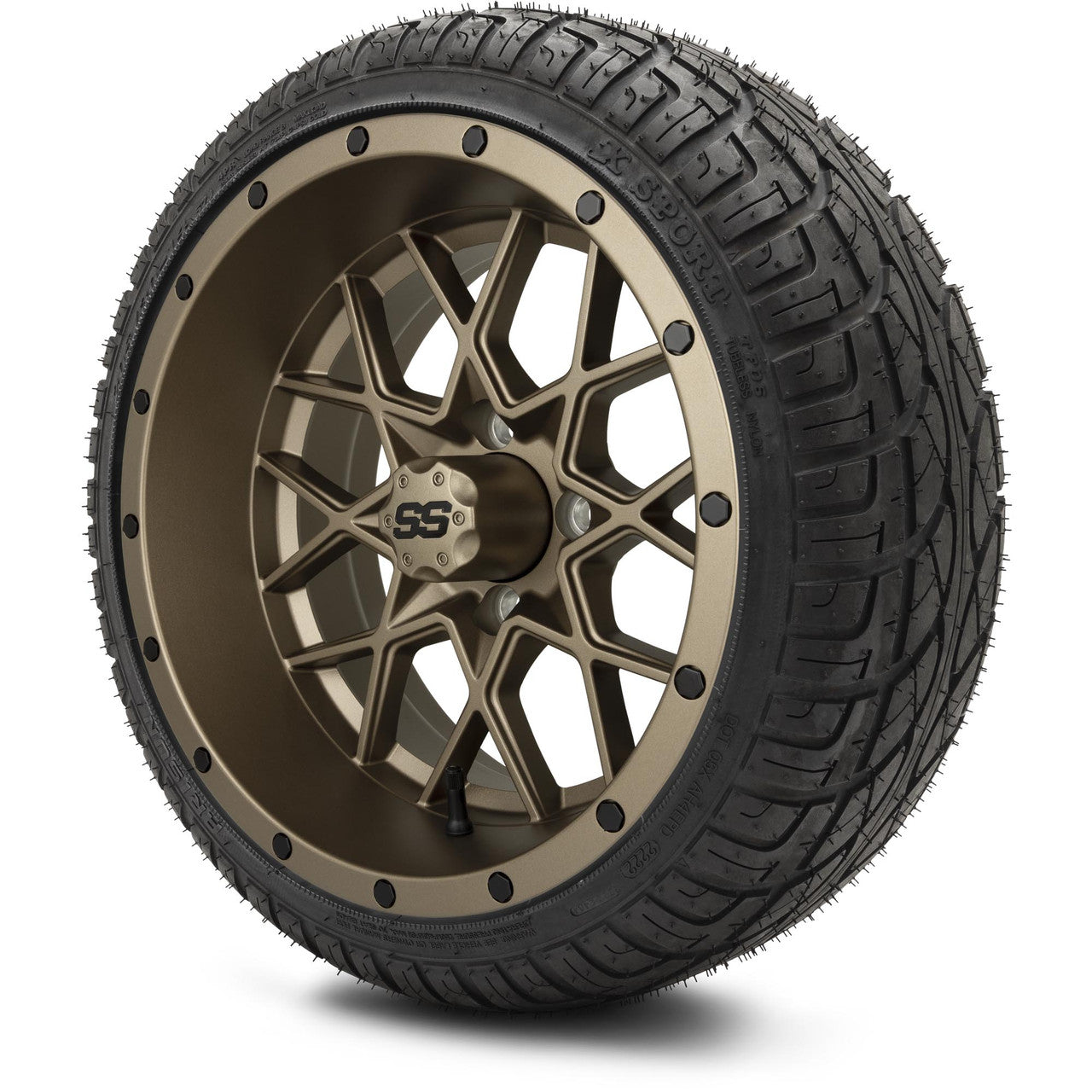 MODZ® 14" Vortex Matte Bronze Wheels & Street Tires Combo