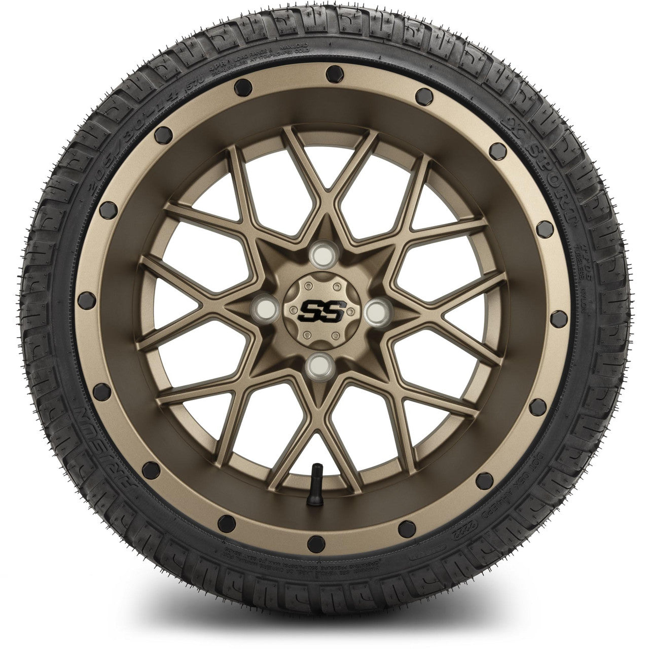 MODZ® 14" Vortex Matte Bronze Wheels & Street Tires Combo