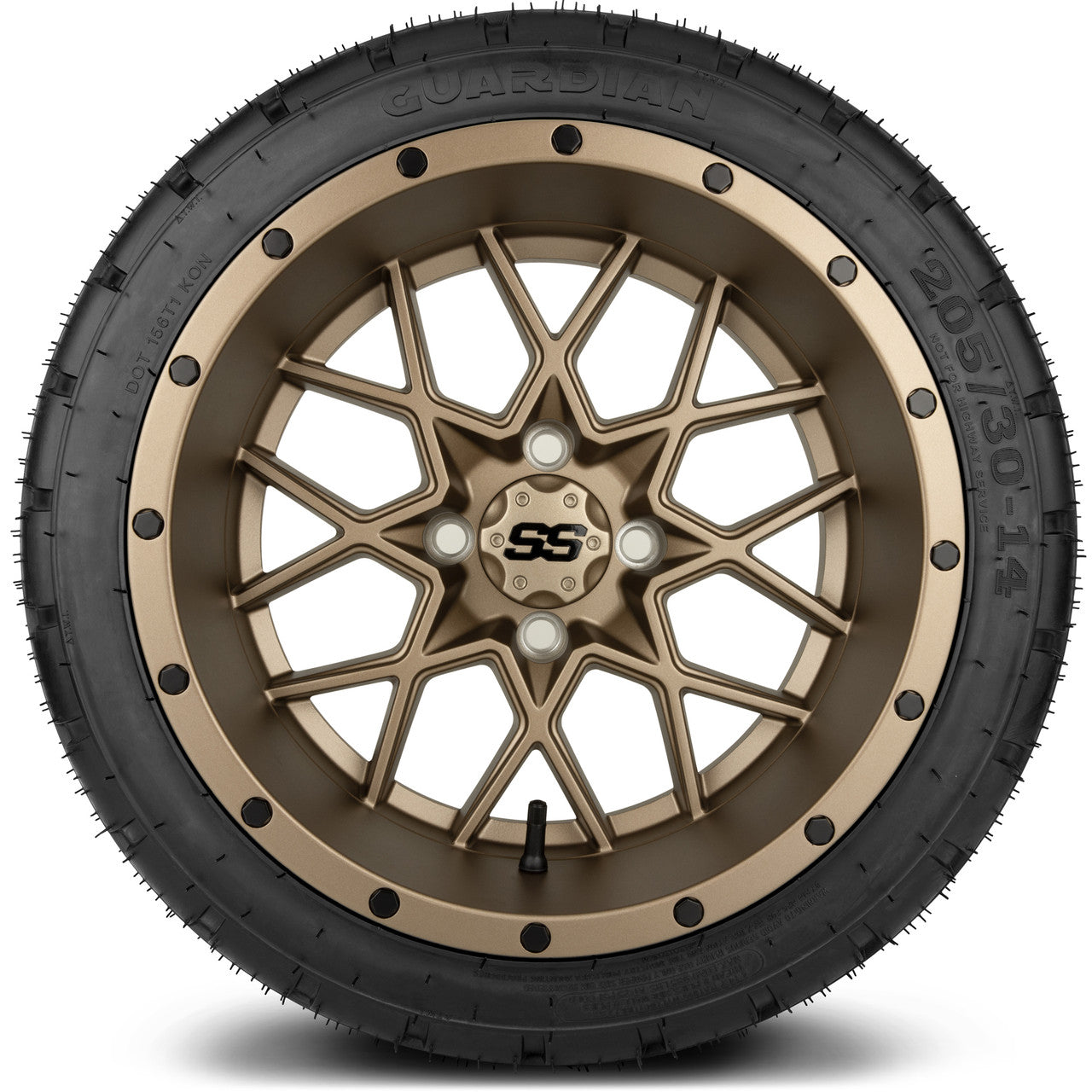 MODZ® 14" Vortex Matte Bronze Wheels & Street Tires Combo