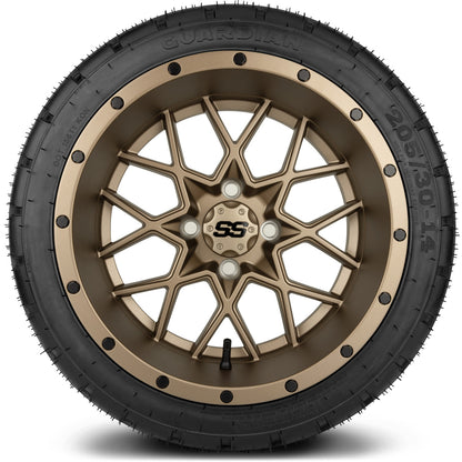 MODZ® 14" Vortex Matte Bronze Wheels & Street Tires Combo