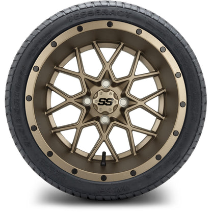 MODZ® 14" Vortex Matte Bronze Wheels & Street Tires Combo