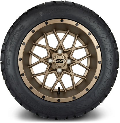 MODZ® 14" Vortex Matte Bronze Wheels & Street Tires Combo