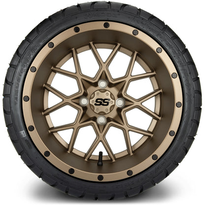 MODZ® 14" Vortex Matte Bronze Wheels & Street Tires Combo