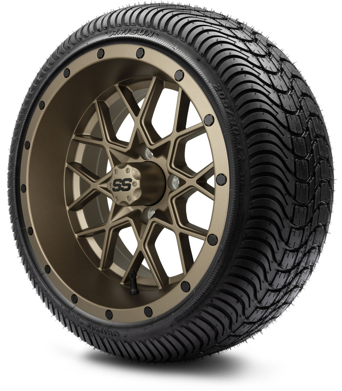 MODZ® 14" Vortex Matte Bronze Wheels & Street Tires Combo