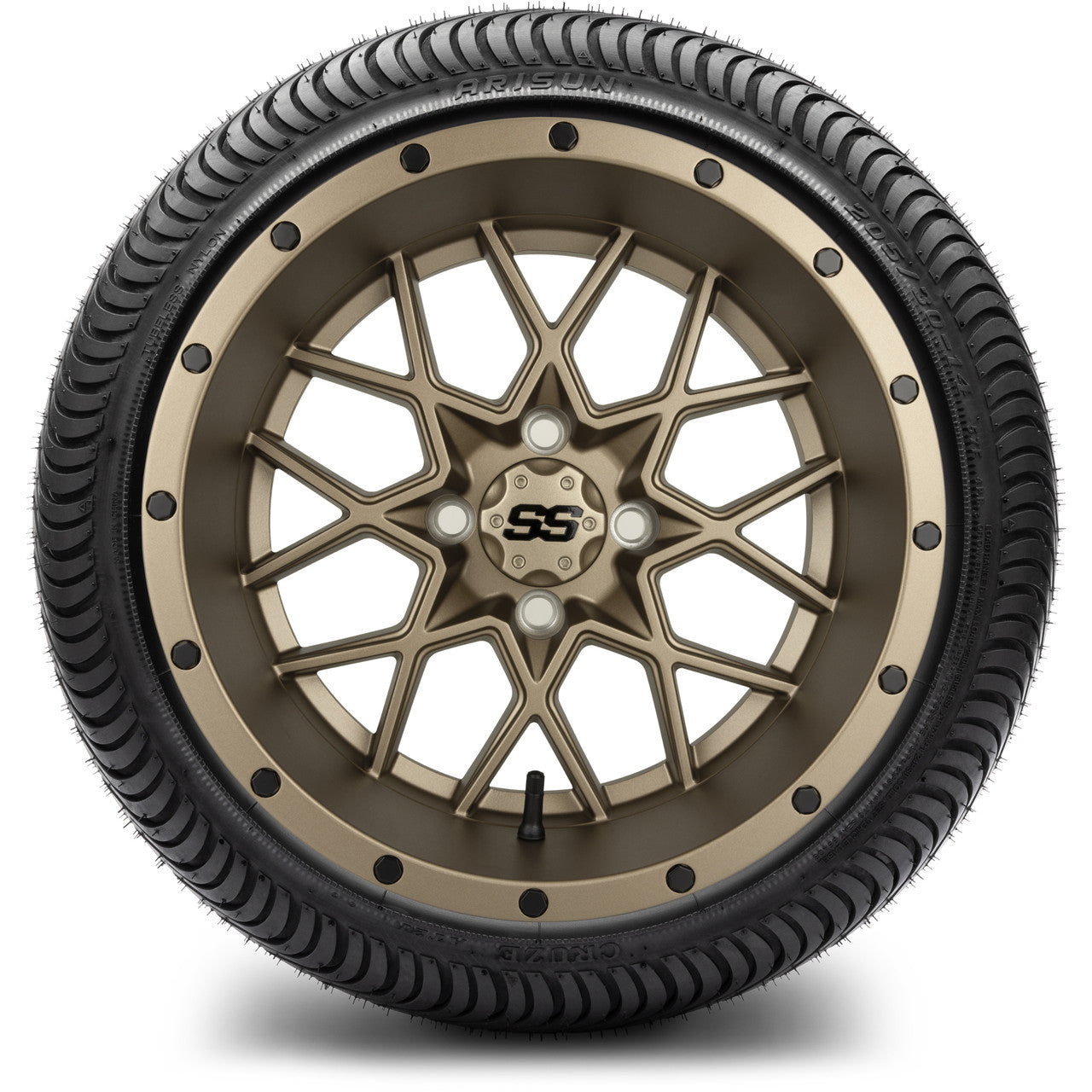 MODZ® 14" Vortex Matte Bronze Wheels & Street Tires Combo