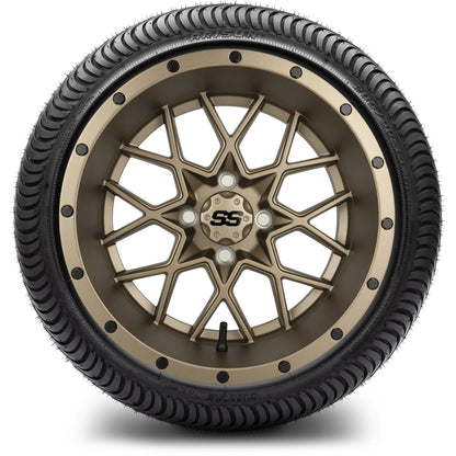 MODZ® 14" Vortex Matte Bronze Wheels & Street Tires Combo