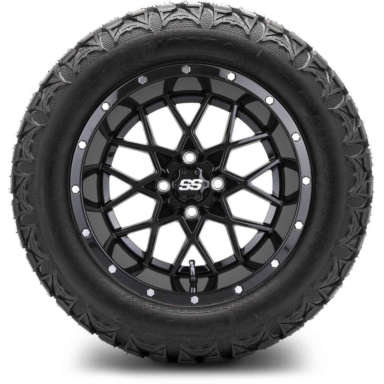 MODZ® 14" Vortex Glossy Black Wheels & Off-Road Tires Combo