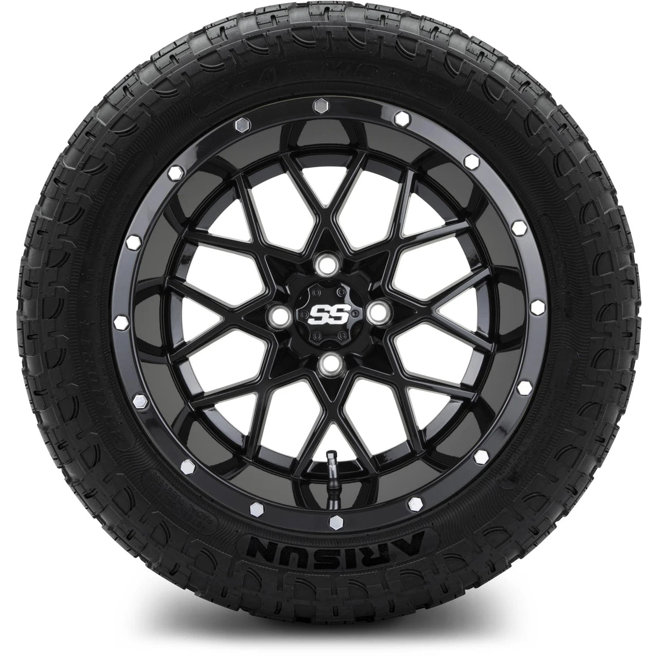 MODZ® 14" Vortex Glossy Black Wheels & Off-Road Tires Combo