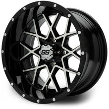 MODZ® Vortex Machined Black 14" Golf Cart Wheel