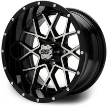 MODZ® Vortex Machined Black 14" Golf Cart Wheel