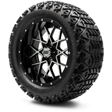 MODZ® 14" Vortex Machined Black Wheels & Off-Road Tires Combo