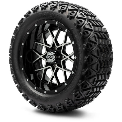 MODZ® 14" Vortex Machined Black Wheels & Off-Road Tires Combo
