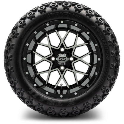 MODZ® 14" Vortex Machined Black Wheels & Off-Road Tires Combo