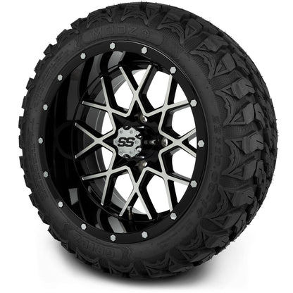 MODZ® 14" Vortex Machined Black Wheels & Off-Road Tires Combo