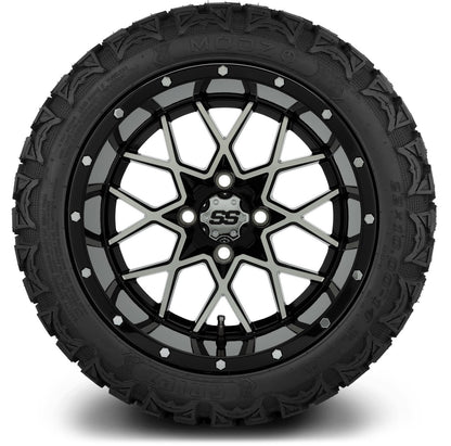 MODZ® 14" Vortex Machined Black Wheels & Off-Road Tires Combo