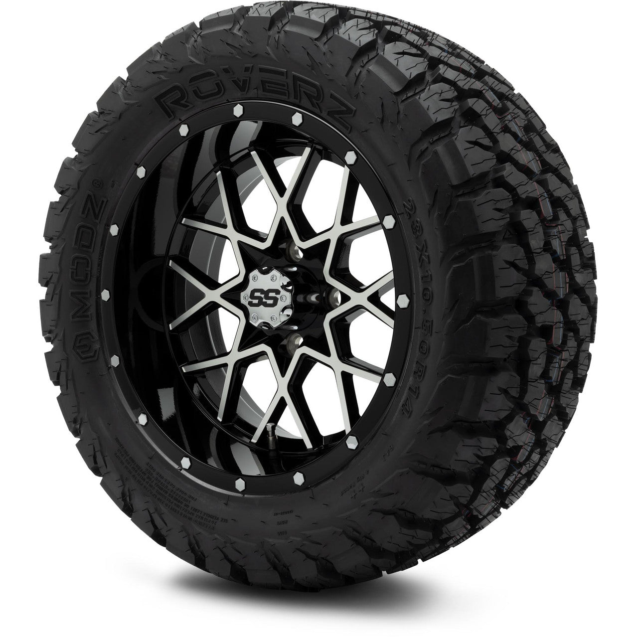 MODZ® 14" Vortex Machined Black Wheels & Off-Road Tires Combo