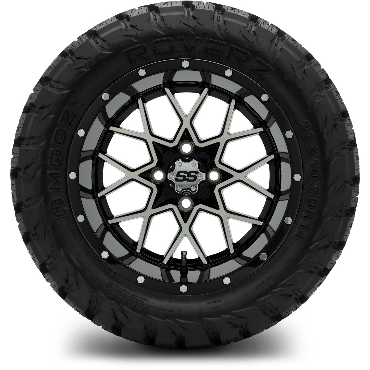 MODZ® 14" Vortex Machined Black Wheels & Off-Road Tires Combo