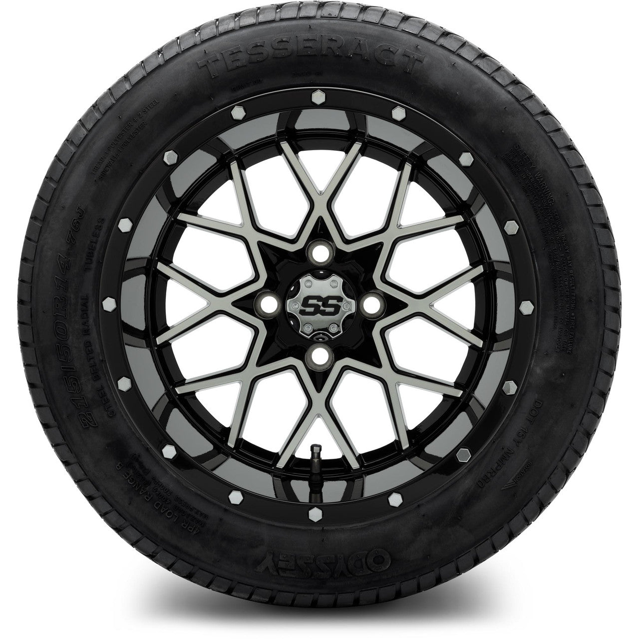 MODZ® 14" Vortex Machined Black Wheels & Street Tires Combo